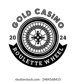 Retro casino and poker monochrome logo sign badge vector isolated. Vintage gambling and casino logo vector design. Vintage design element for casino and gambling in white background