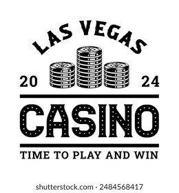 Retro casino and poker monochrome logo sign badge vector isolated. Vintage gambling and casino logo vector design. Vintage design element for casino and gambling in white background