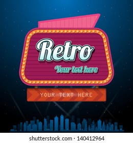 Retro casino sign with copyspace
