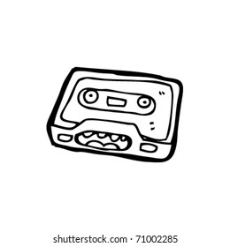 personaje de dibujos animados de cassette retro