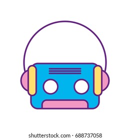 retro cassette with earphones