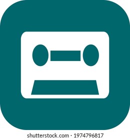 Retro cassette, icon illustration, vector on white background