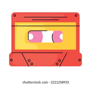 retro cassette icon on white background