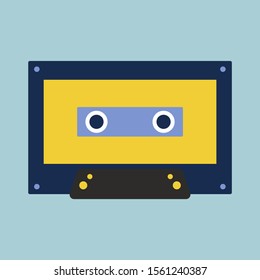 Casete retro, ilustración, vector sobre fondo blanco.