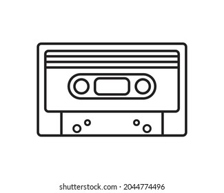 VECTOR DE DISEÑO DE LOGOTIPO DE CASSETTE DE RETRO 