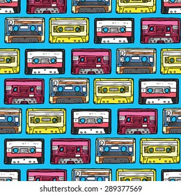 retro cassette pattern