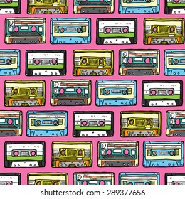 retro cassette pattern