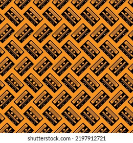 Retro Cassette Pattern Seamless. Tape Cassette Background