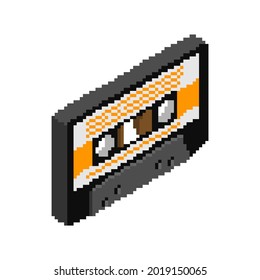 Imagen de píxel de cinta retro para grabadora de cinta. casete Boombox de 8 bits