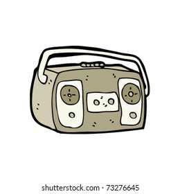 retro cassette player cartoon