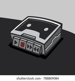 Retro Cassette Player. Cartoon Vector illustration . Easy Scalable Vintage Music Player from 80s.