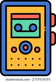 Gefülltes Symbol des Retro-Kassettenspielers
