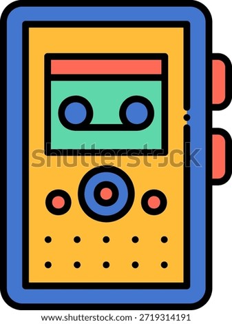 Retro Cassette Player Filled Icon