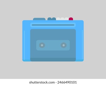 retro cassette player nostalgic blue vector 