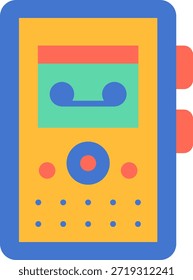 Retro Cassette Player Recorder, flaches Vektorsymbol