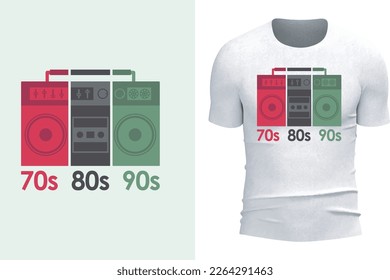 retro cassette player tshirt design