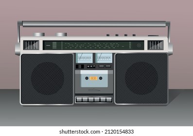 Grabador de casete retro de ilustración de vector 