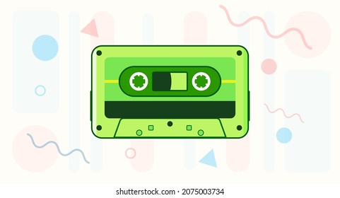 Retro cassette tape background element