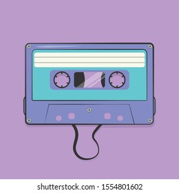 Retro cassette tape magnetic audio compact isolated music icon vector illustration