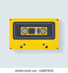 Retro Cassette Tape Music Record  Icon Illustration Vector