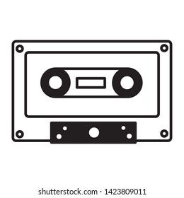 retro cassette tape on white background vector illustration