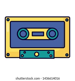 retro cassette tape on white background vector illustration