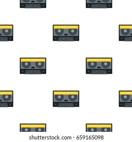 Retro cassette tape pattern seamless for any design vector illustration