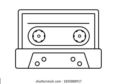 Retro cassette tape for playing music vector