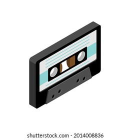 Retro cassette for tape recorder. Boombox cassette isolated