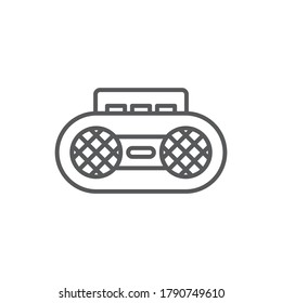 Retro cassette tape recorder vector icon symbol isolated on white background