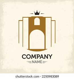 Retro Castle and Fortress Logo Template
