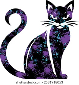 retro cat cartoon vector isolated on a white background	