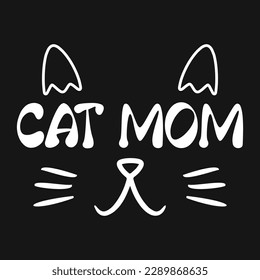 Retro Cat Mom Vector T-shirt Design