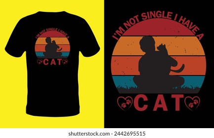 Retro cat t shirt design 