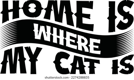 Retro cat T-shirt Design, Vector