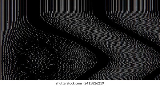 Retro CCTV or VHS Video White Noise Background. Scanlines Vibration Glitch. Video Damage Overlay Texture. Vector Illustration.