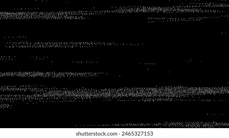 Retro CCTV or VHS Video White Noise Background. Scanlines Vibration Glitch. Video Damage Overlay Texture. Nostalgic Vintage 80s 90s Surveillance Technology Vector Illustration.