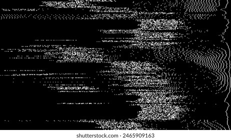 Retro CCTV or VHS Video White Noise Background. Scanlines Vibration Glitch. Video Damage Overlay Texture. Nostalgic Vintage 80s 90s Surveillance Technology Vector Illustration.