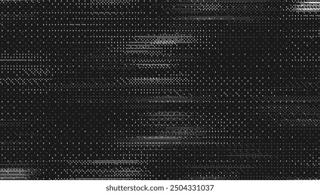 Retro CCTV or VHS Video White Noise Abstract Grunge Background. Scanlines Vibration Glitch. Video Damage Overlay Texture. Nostalgic Vintage 80s 90s Surveillance Technology Vector Illustration.