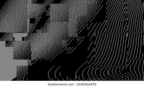 Retro CCTV or VHS Video White Noise Background. Scanlines Vibration Glitch. Video Damage Overlay Texture. Nostalgic Vintage 80s 90s Surveillance Technology Vector Illustration.