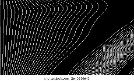 Retro CCTV or VHS Video White Noise Background. Scanlines Vibration Glitch. Video Damage Overlay Texture. Nostalgic Vintage 80s 90s Surveillance Technology Vector Illustration.