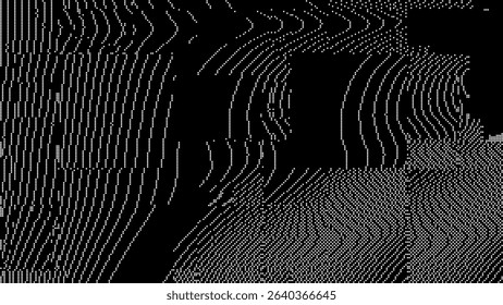 Retro CCTV or VHS Video White Noise Background. Scanlines Vibration Glitch. Video Damage Overlay Texture. Nostalgic Vintage 80s 90s Surveillance Technology Vector Illustration.