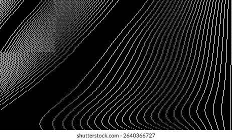 Retro CCTV or VHS Video White Noise Background. Scanlines Vibration Glitch. Video Damage Overlay Texture. Nostalgic Vintage 80s 90s Surveillance Technology Vector Illustration.