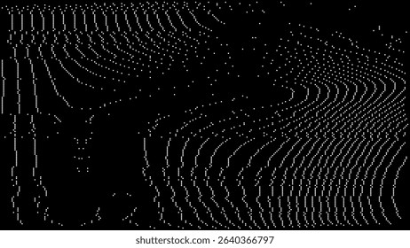 Retro CCTV or VHS Video White Noise Background. Scanlines Vibration Glitch. Video Damage Overlay Texture. Nostalgic Vintage 80s 90s Surveillance Technology Vector Illustration.
