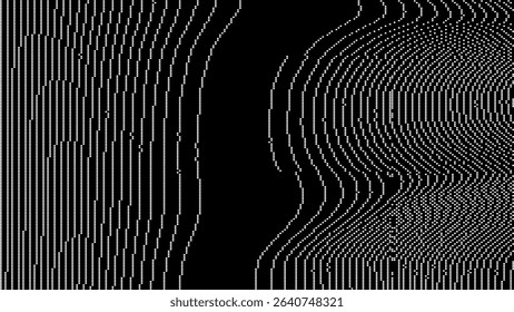 Retro CCTV or VHS Video White Noise Background. Scanlines Vibration Glitch. Video Damage Overlay Texture. Nostalgic Vintage 80s 90s Surveillance Technology Vector Illustration.