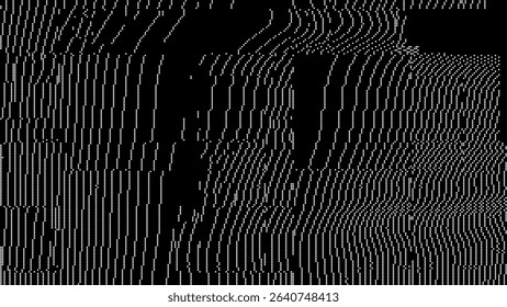 Retro CCTV or VHS Video White Noise Background. Scanlines Vibration Glitch. Video Damage Overlay Texture. Nostalgic Vintage 80s 90s Surveillance Technology Vector Illustration.