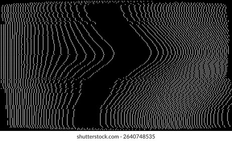 Retro CCTV or VHS Video White Noise Background. Scanlines Vibration Glitch. Video Damage Overlay Texture. Nostalgic Vintage 80s 90s Surveillance Technology Vector Illustration.
