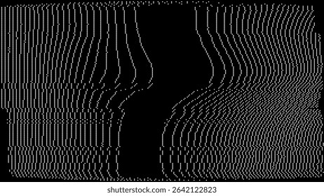 Retro CCTV or VHS Video White Noise Background. Scanlines Vibration Glitch. Video Damage Overlay Texture. Nostalgic Vintage 80s 90s Surveillance Technology Vector Illustration.