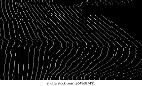 Retro CCTV or VHS Video White Noise Background. Scanlines Vibration Glitch. Video Damage Overlay Texture. Nostalgic Vintage 80s 90s Surveillance Technology Vector Illustration.