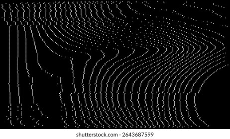 Fundo de ruído branco de vídeo CCTV retro ou VHS. Falha De Vibração De Scanlines. Textura de sobreposição de danos de vídeo. Nostalgic Vintage 80s 90s Tecnologia de Vigilância Ilustração Vetor.